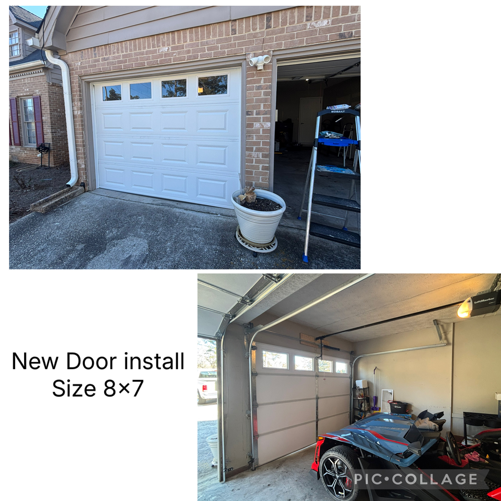 New door install — size 8×7 (exterior & interior)