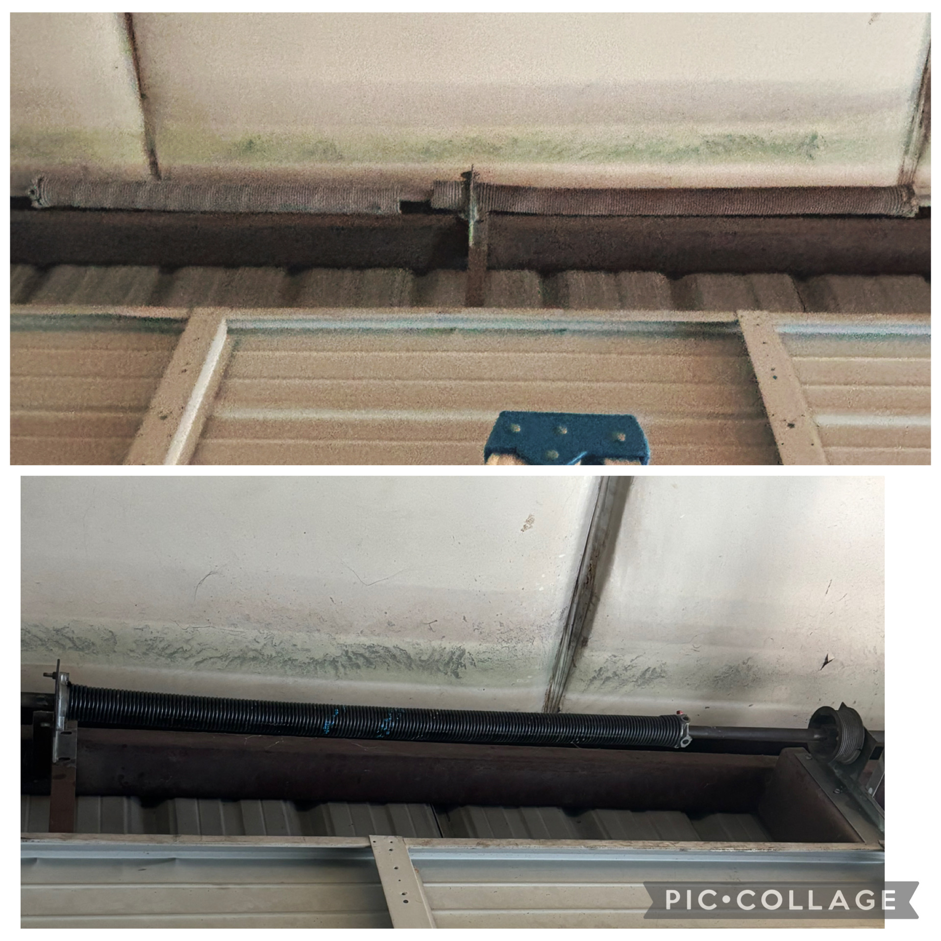 Torsion spring & header repair — before & after